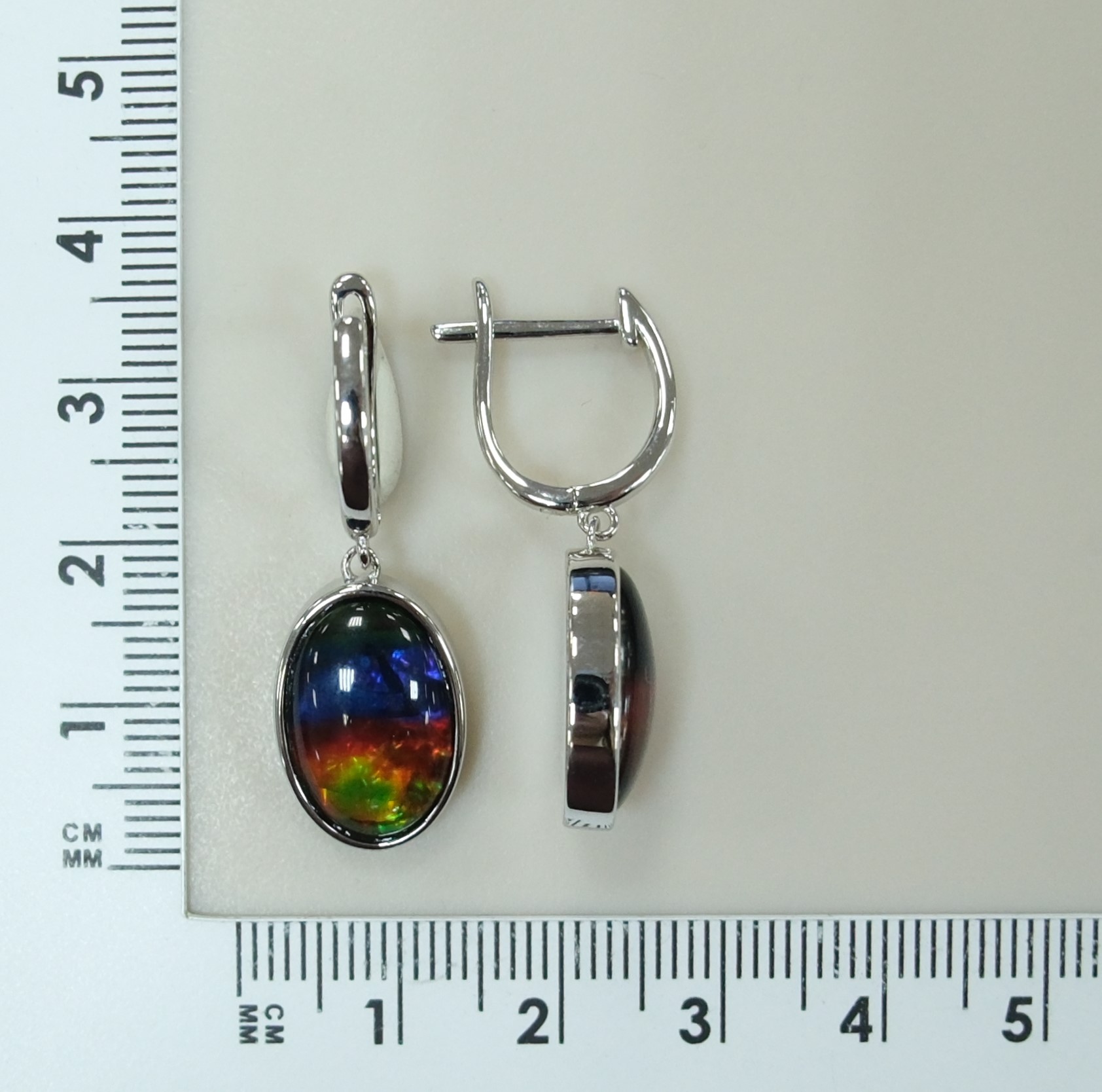 Серебряные серьги с аммолитами